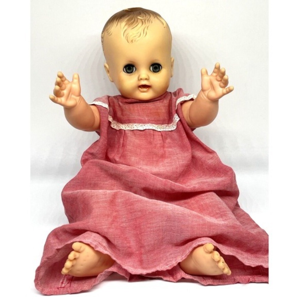 Horsman Drink and Wet Baby‎ Doll Vinyl 15" Sleep Eyes Jointed Arms Legs 33